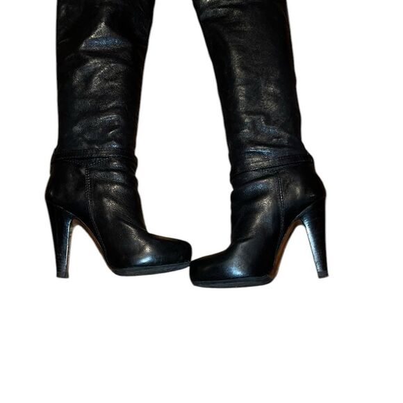 Coach Black Leather Tall Boots Size 5 1/2 B - Picture 5 of 8